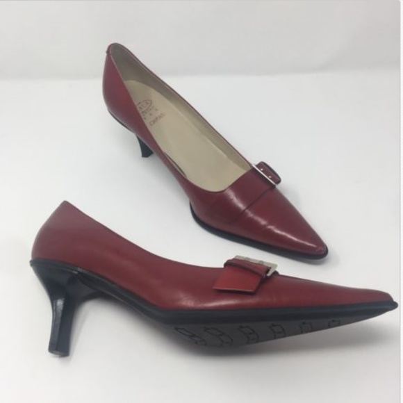 Circa Joan & David Shoes - Circa Joan & David Heels 8N Red Leather Pointed